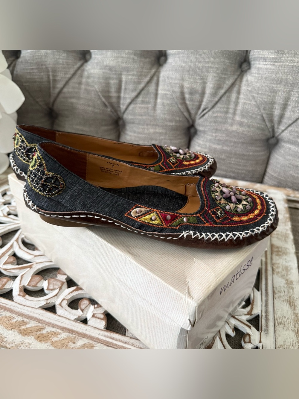 Matisse Beaded Flats Shoes Women’s 7 - Picture 4 of 8